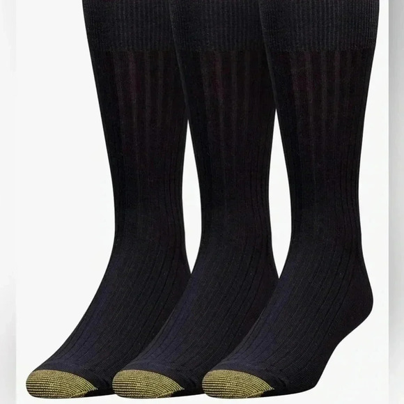Men’s Gold Toe Black Socks 4 NEW Pairs NWOT - Picture 1 of 7